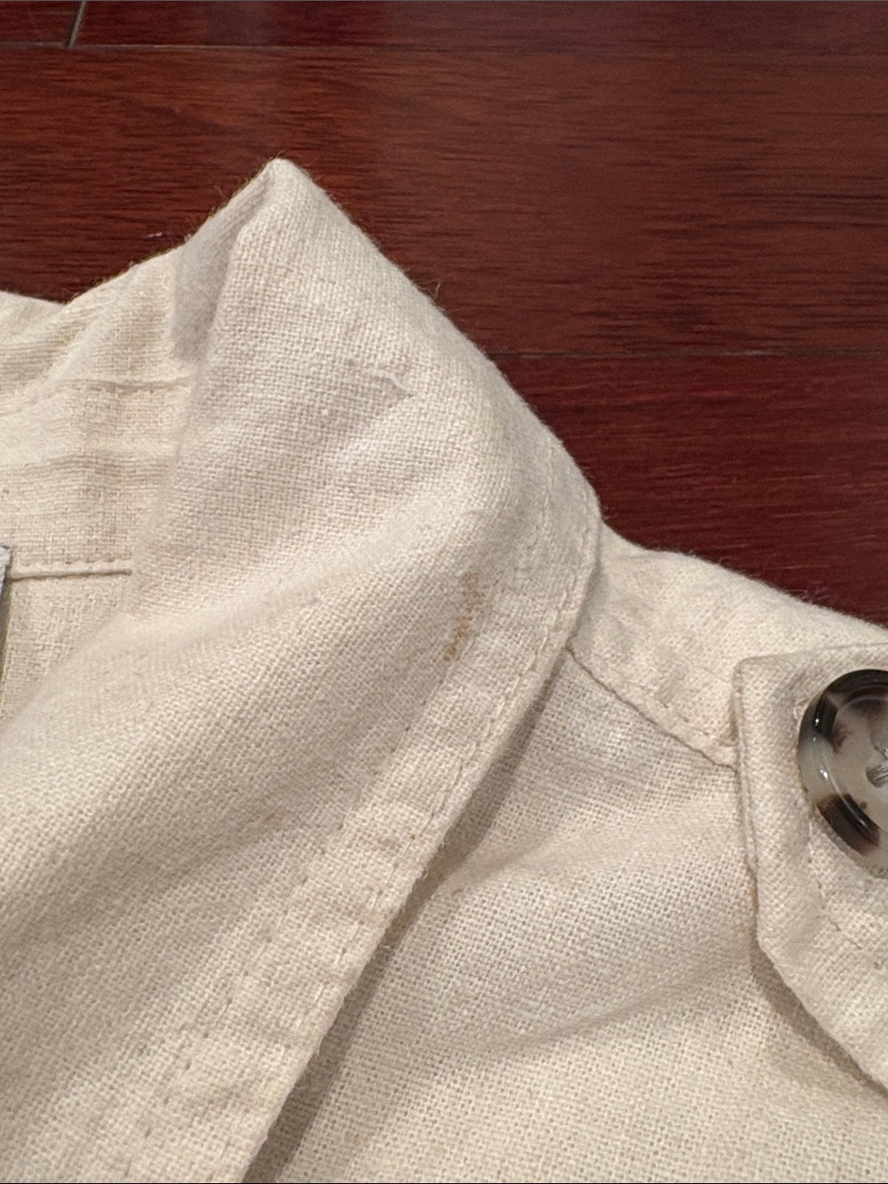 Peck&Peck Cream White Linen Cotton Blend Cropped Jacket Women’s Size Small - Picture 12 of 12